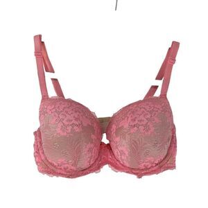 Victorias Secret Dream Angels Lined Demi Bra Size 34D Pink Underwired Sexy Lace